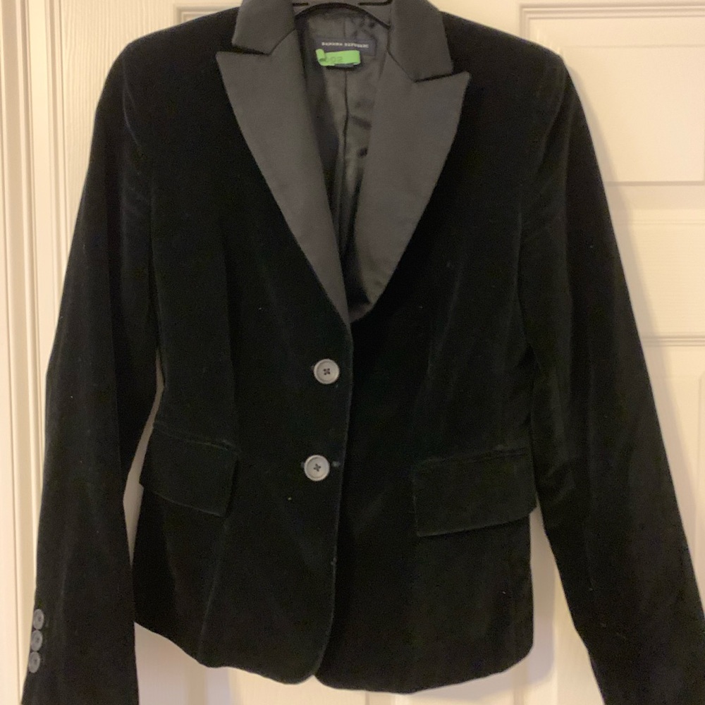 BANANA REPUBLIC Sz 4 Satin & Velour Jacket